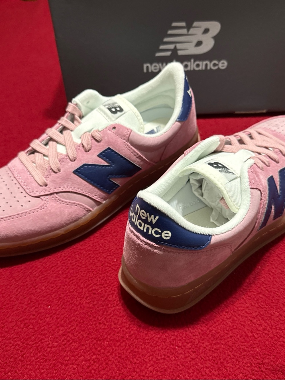 New Balance T500 Court Sneakers Pink Taffy Blue Oyster CT500PHA Size 9.5M / 11W